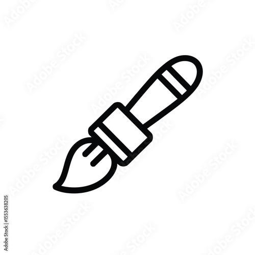 Simple black line art icon of a paintbrush with bristles