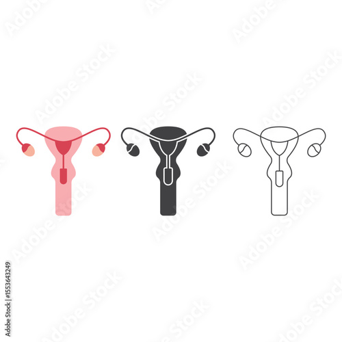 Uterus Icon Set Vector Design.