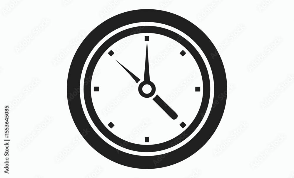 clock icon, wall clock vector, time symbol graphic, alarm watch silhouette, black white illustration
clock icon, wall clock vector, time symbol graphic, alarm watch silhouette, black white illustration