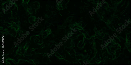 Abstract dark texture with intricate, swirling green lines with cloudy, organic pattern. Black, with neon green filaments to glow faintly. Sense of energy, mystery, and fluidity, smoke trails, cosmic 