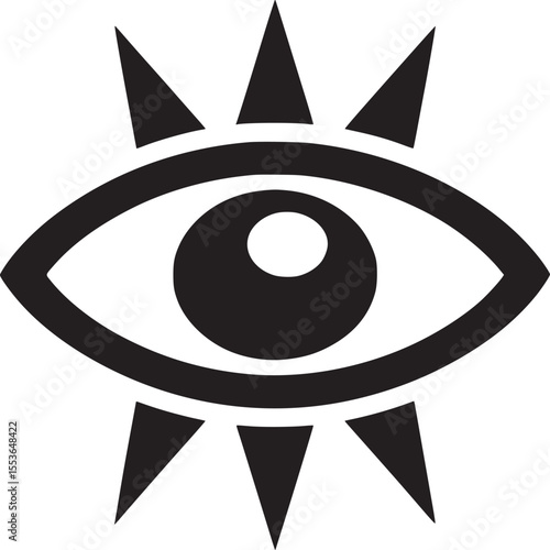 Eye of providence vector graphic: all seeing eye symbol illustration, illuminati eye icon design vector silhouette