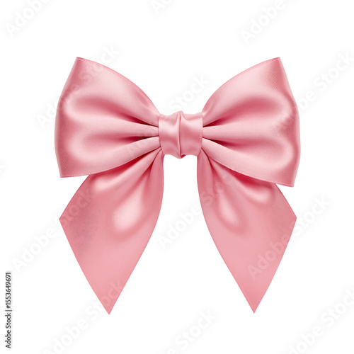 Pink Satin Bow Elegant Tied Detail