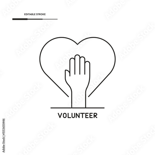 Volunteer And Helping Hand Icon Vector Design.