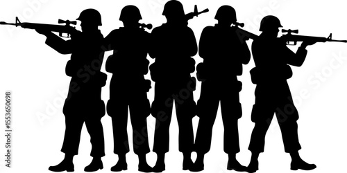 American soldiers, military, army, marching, vector bundle