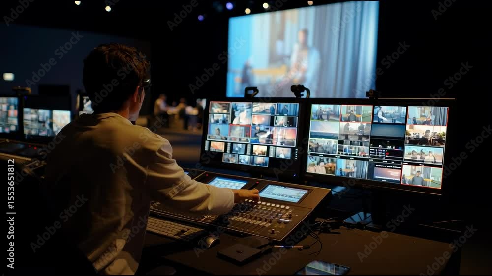 Livestreaming software with multiple scenes ready for broadcasting Livestreaming software with multiple scenes ready for broadcasting