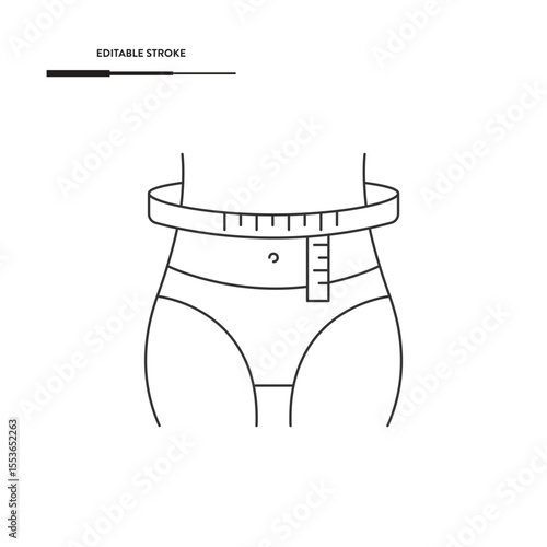 Waist Circumference And Slimming Icon Vector Design.