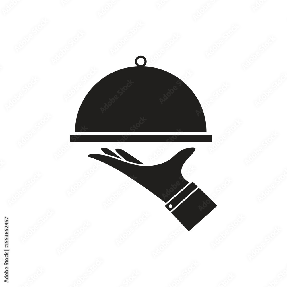 Naklejka premium Waiter Serving Icon Vector Design.