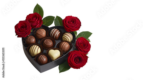 Romantic Heart-Shaped Chocolate Truffles with Roses
