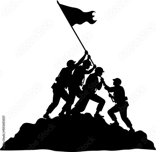 American soldiers, military, army, marching, vector bundle