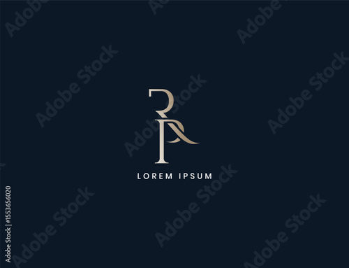 Rp luxury letter logo design, pr typography for corporate business, rp initials