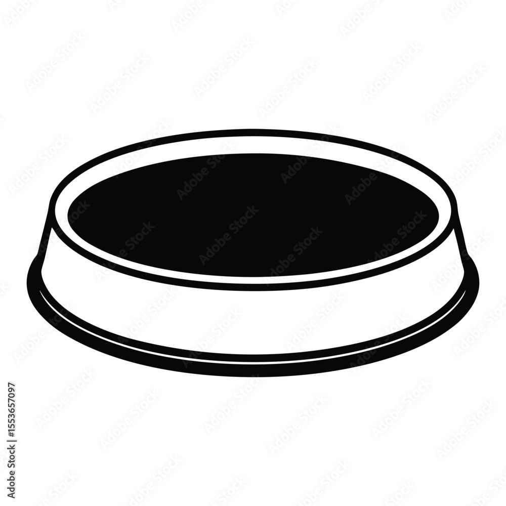 Empty and full of feed metal plate for animal with black edging , Empty and full of feed metal plate for animal with black edging ,
