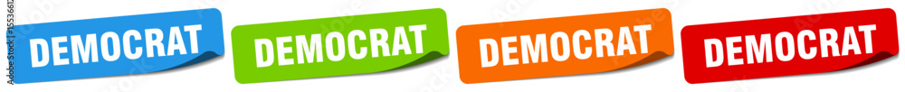 Fototapeta premium democrat sticker. democrat sticker set on white background