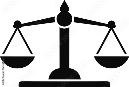 Money Balance Scale Silhouette Vector Illustration