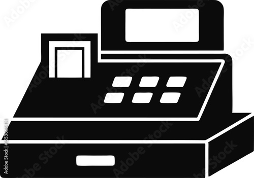 Point Of Sale Terminal Silhouette Vector Illustration