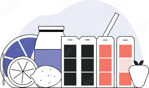 Food items arranged in order of acidity 