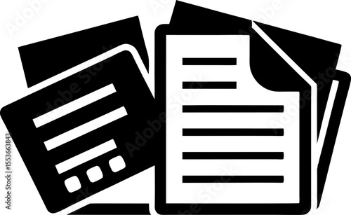 Tax Document Silhouette Vector Illustration 