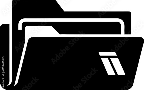 Tax File Folder Silhouette Vector Illustration 