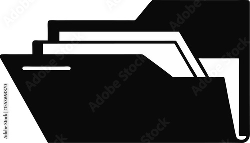 Tax File Folder Silhouette Vector Illustration 