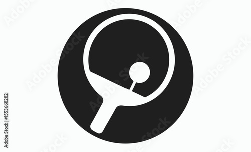 ping pong icon, table tennis symbol, paddle and ball vector,  mobile concept and web design, vector illustration 