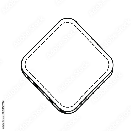 Square cosmetic pad line icon for beauty skincare and wellness