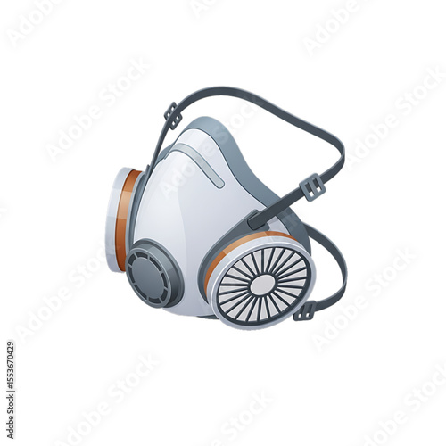 Protective respirator mask for hazardous environments.