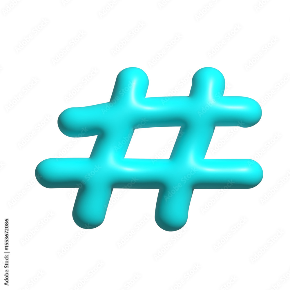 Obraz premium hashtag inflatable icon