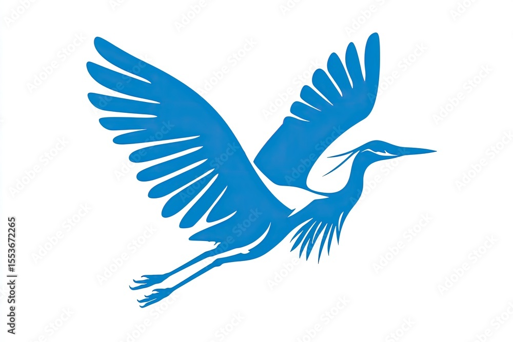 Fototapeta premium A stylized illustration of a heron in flight.