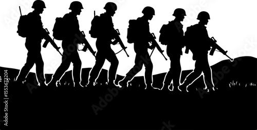 American Army  Soldiers Honoring a Fallen Comrade Vector Bundle