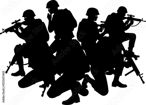 American Army  Soldiers Honoring a Fallen Comrade Vector Bundle