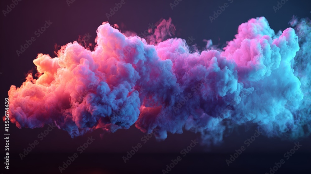 Fototapeta premium smoke clouds on dark background, gradient background, neon glow
