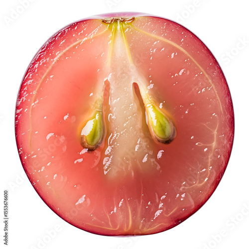 Macro image of grape cross section with seeds