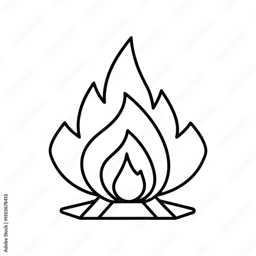 bonfire line art bonfire line art