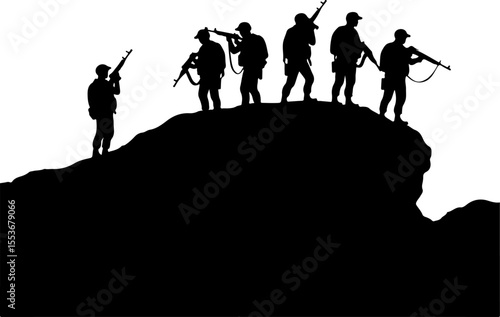 American Army  Soldiers Honoring a Fallen Comrade Vector Bundle