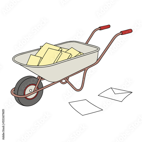 documents, symbolizing a cheerful yet chaotic flood of paperwork, Files and papers spill out in every direction, hinting at unfinished tasks and projects 2