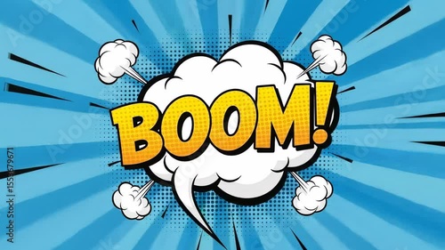 Vibrant comic book style explosion graphic design illustration