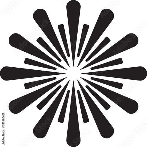 Black and white burst vector graphic design element illustration for decoration and backgrounds use silhouette