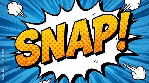Vibrant comic book style word balloon graphic design with the word snap