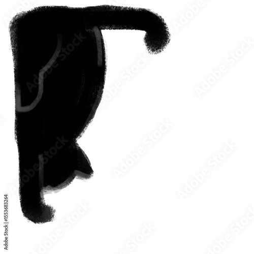 hand draw corner cat