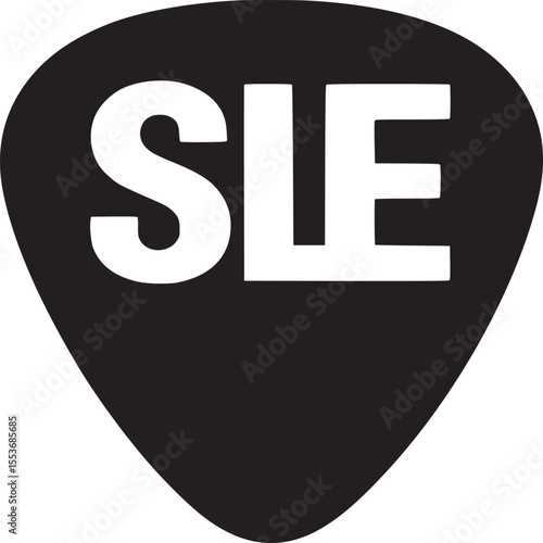 Sle guitar pick design vector illustration for music instrument accessories and brand logo identity design silhouette