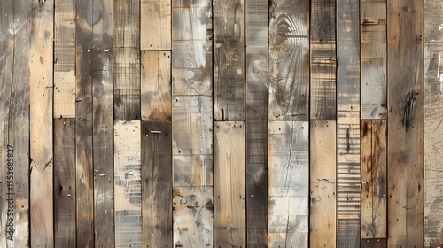 Rustic Wooden Plank Wall Background with Natural Texture