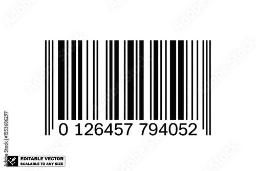 A barcode with black vertical lines and numbers below it on a white background in a close up view