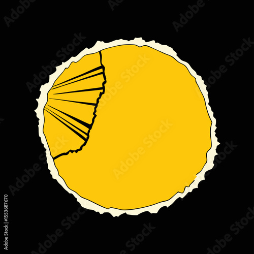 Torn Yellow Circle Paper Texture Background