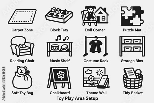 Toy play area setup: organize fun spaces with carpet, doll corner, and puzzle mat