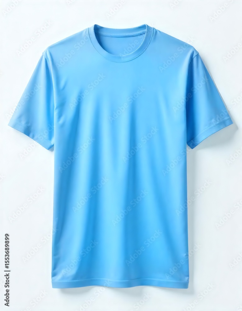 Blue cotton short sleeve t-shirt isolated on white background Blue cotton short sleeve t-shirt isolated on white background