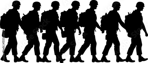 American Soldiers, military, army, advance,Vector Bundle