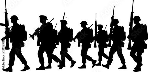 American Soldiers, military, army, advance,Vector Bundle