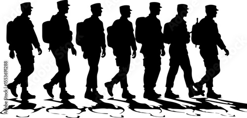 American Soldiers, military, army, advance,Vector Bundle