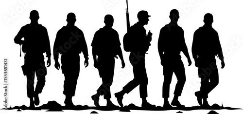 American Soldiers, military, army, advance,Vector Bundle