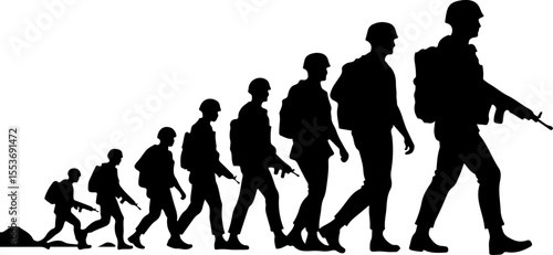 American Soldiers, military, army, advance,Vector Bundle