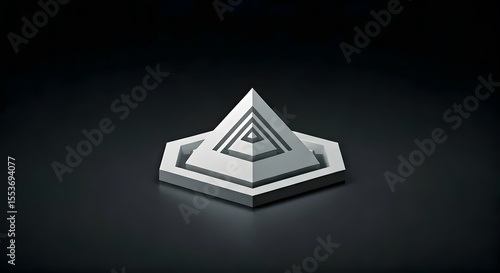 Make a minimalist 3D pyramid with depth shadows.jpg